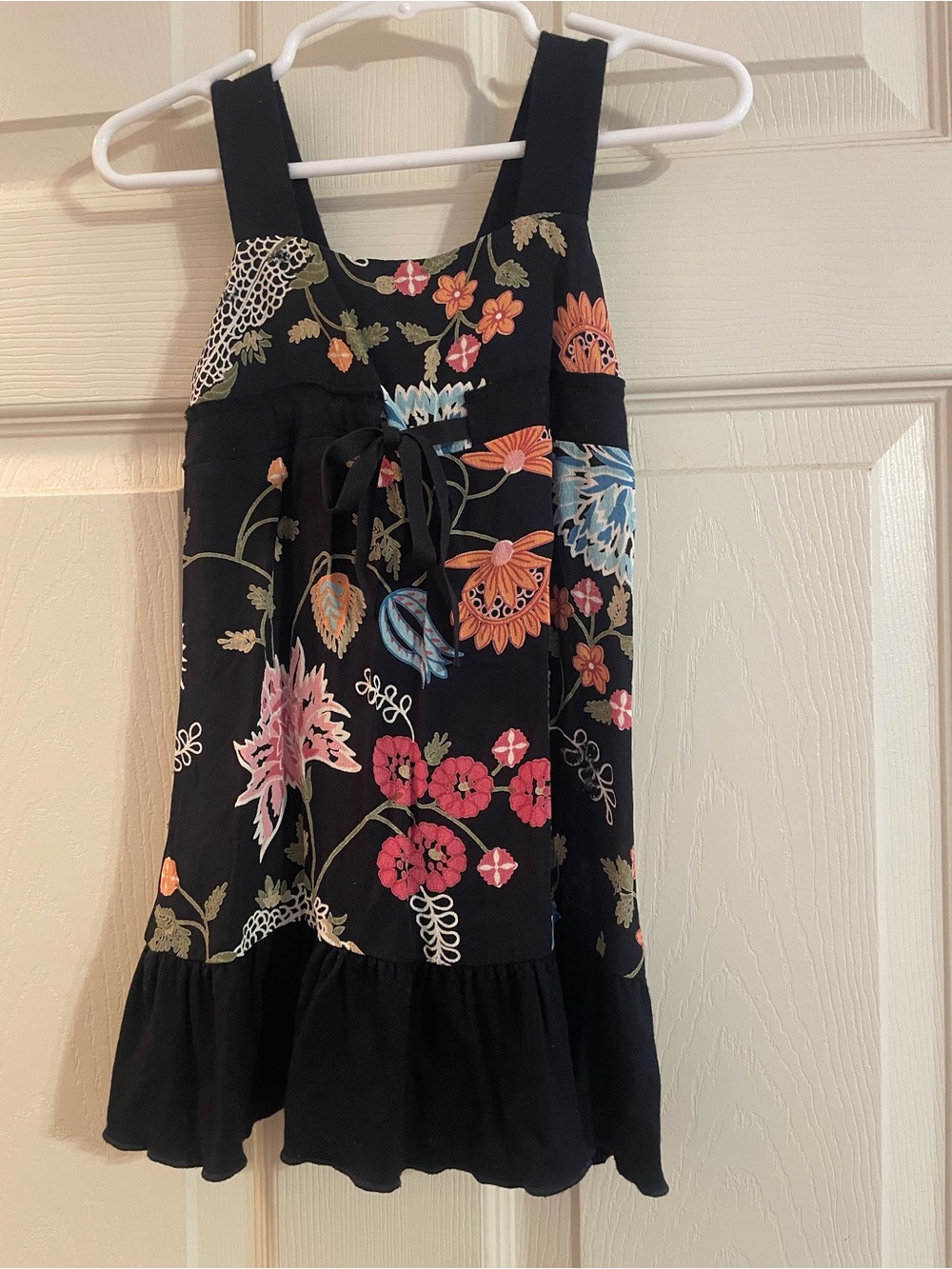 ***Cinnamon Girl*** Girls Black Floral Tie Sundress